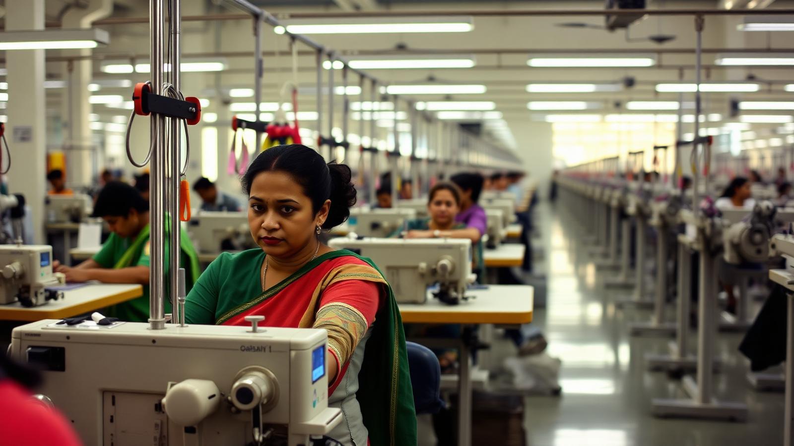Workers on a Bangladeshi garment factory floor